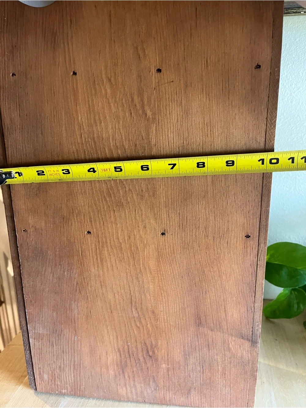 Small antique wooden spoon display wall rack